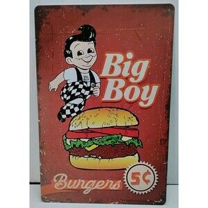 Tin Signs-Big Boy Burgers 5€-Vintage Look- Retro-Style Advertisement